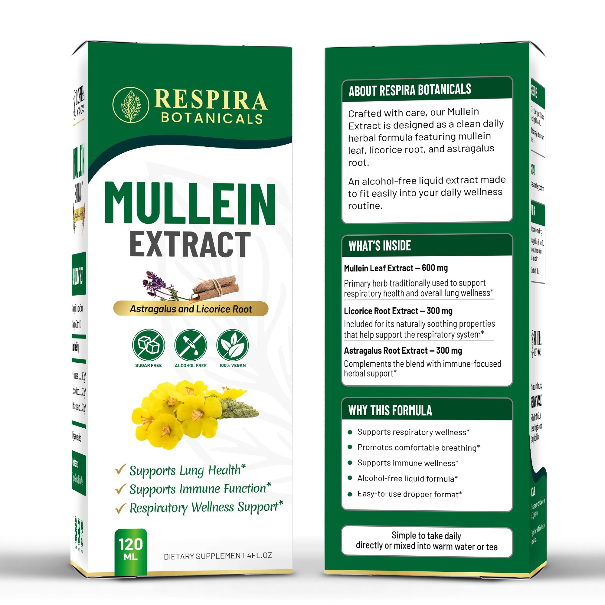 Mullein Leaf Extract - Lungs and Respiratory Support Drops