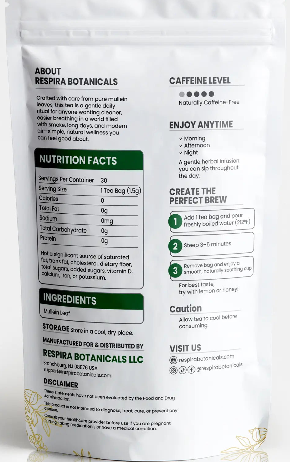 Mullein Leaf Tea Respira Botanicals