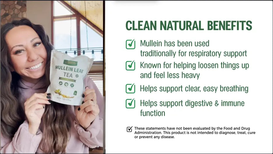 Mullein Leaf Tea - Lungs Cleanse & Respiratory Support, No Additives or Fillers, Caffeine-Free, Plastic-Free Tea Bags (30 pack) Respira Botanicals