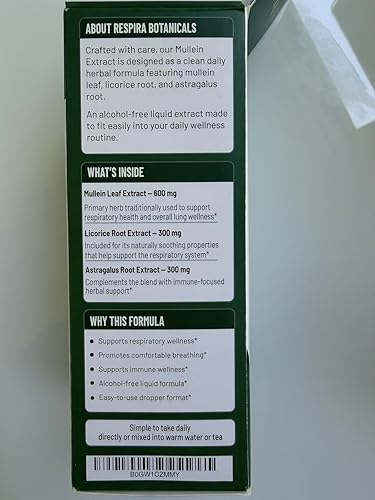 Back label of a Respra Botanicals product with text about ingredients and benefits.
